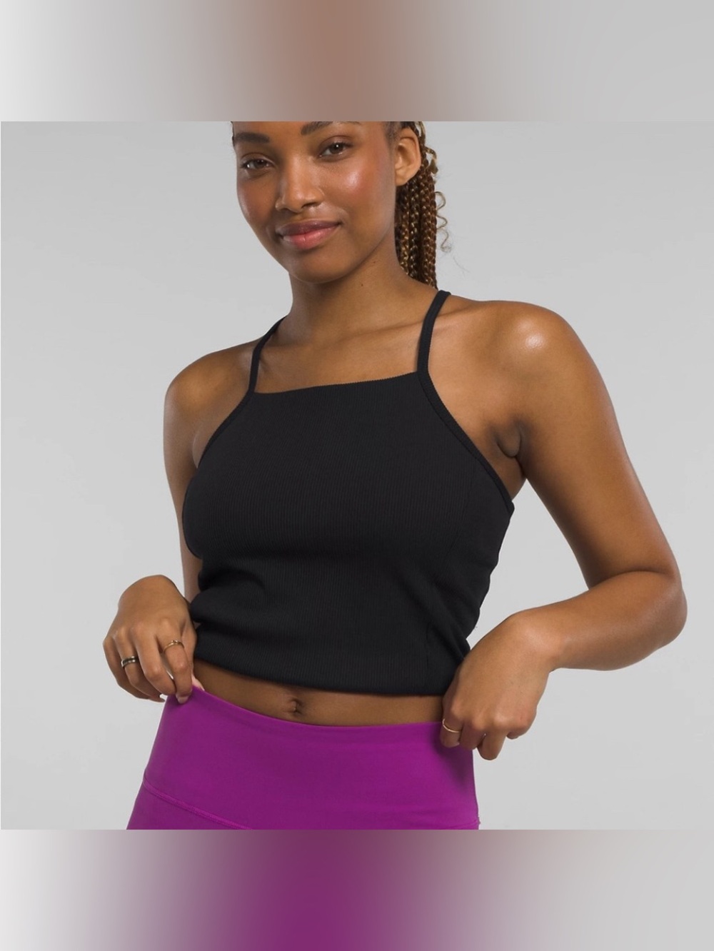 North Face Women’s Guide Forward Rib Tanklette Top Black Size M NWT